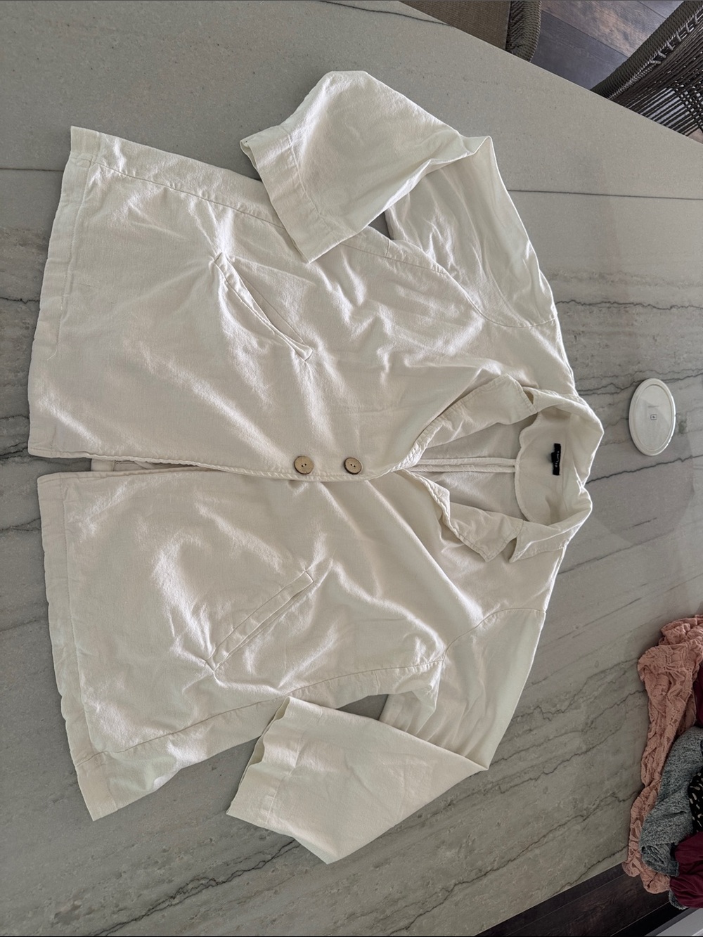Women's Cream Lightweight Blazer Jacket